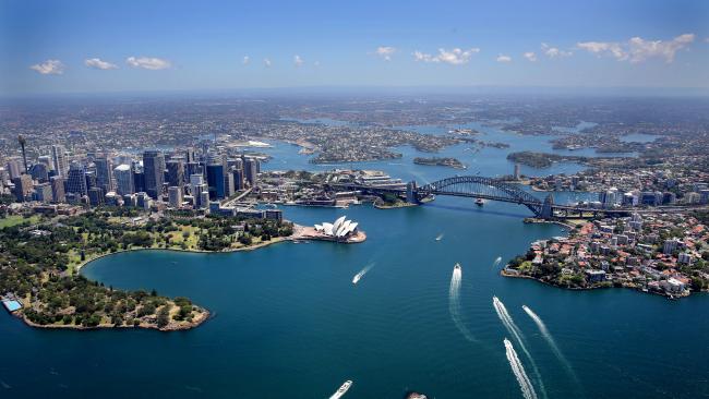 Sydney harbour from the air